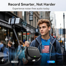 Load image into Gallery viewer, AIRHUG Wireless Lavalier Microphone for iPhone/Android/PC, 60H Battery, 48KHz 24Bit, Plug-Play Lightning/USB-C, 3 Recording Modes, AI Noise Cancellation, Lapel Mic for Vlog, YouTube, Interview