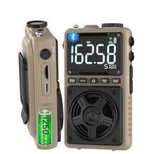 Load image into Gallery viewer, Bluetooth AM FM Shortwave Radio with NOAA Weather Alert,1250mAh Rechargeable Portable Pocket Radio with Best Reception,5W Big Speaker, Digital Tuner and Earphone,Support SD Card and USB Player?Brown?