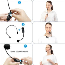 Load image into Gallery viewer, SANMIC Mini Wireless Voice Amplifier with Two Bluetooth Microphones,Portable Megaphone Speaker Rechargeable PA System for Teaching,15W 2600mAh Rechargeable Small Speaker with Headset Mic for Teachers