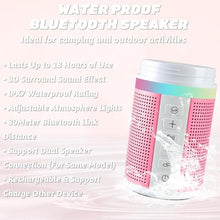 Load image into Gallery viewer, JBM Insulated Water Bottle with Bluetooth Speaker, Leak Proof Straw Lid, RGB LED Lights Stainless Steel Water Bottle for Sports (Pink)