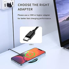 Load image into Gallery viewer, Magnetic Wireless Charger, 15W Magnet Fast Charging Pad for iPhone 16 Pro Max/16 Pro/16 Plus/16/15/14/13/12, Slim Mag Quick Charger with USB-A & USB-C Charging Port (Plastic Charger with LED-Black)
