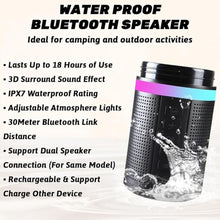 Load image into Gallery viewer, JBM Insulated Water Bottle with Bluetooth Speaker, Leak Proof Straw Lid, RGB LED Lights Stainless Steel Water Bottle for Sports (Black)