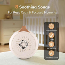 Load image into Gallery viewer, Baby Sound Machine, Vipdeer White Noise Sound Machine for Baby, Travel and Portable Sound Machine with Night Light, Built in Cry Sensor, 8 Soothing Sound, Powerful Rechargeable Battery
