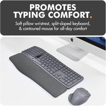 Load image into Gallery viewer, X9 Wireless Ergonomic Keyboard and Mouse Combo - Type Comfortably Longer - Ergo Split Keyboard with Soft Wrist Rest for PC, Mac, iOS, Android, Bluetooth/2.4G Rechargeable, Multi-Device - Gray