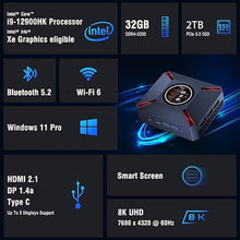 Load image into Gallery viewer, Advanced M9 Plus Compact Desktop PC with 2.1-Inch Display, Intel Core i9-12900HK (14C/20T, 5.0GHz), 32GB DDR4 RAM + 2TB NVMe SSD, Triple 4K Display, WiFi 6, BT 5.2, USB-C/Thunderbolt
