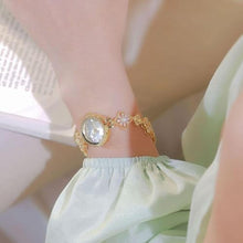 Load image into Gallery viewer, Gosasa Vintage Gold Watch for Women Hollow Four Leaf Chain Bracelet Dainty Small Ladies Dress Quartz Watch Waterproof Luxury Gift (Gold)