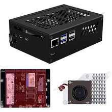 Load image into Gallery viewer, GeeekPi N16 Quad M.2 M-Key NVMe SSD HAT with Metal Case & Active Cooler for Raspberry Pi 5, Support M.2 NVMe M-Key 2230/2242/2260/2280 SSDs