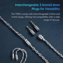 Load image into Gallery viewer, ARTTI T10 Pro in-Ear Monitor, Dual Magnetic Circuit 14.2mm Planner Driver HiFi IEM Earphones, Wired Gaming Earbud with Full Metal Housing, Detachable OFC Cable for Singer Musician Audiophile(Silver)