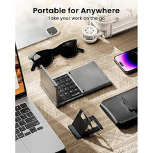 Load image into Gallery viewer, ProtoArc Foldable Keyboard with Touchpad, XK01 TP Folding Portable Keyboard, Full Size Keys, Large Trackpad Bluetooth Travel Keyboard for iPad Laptop PC Tablets - Black Gray