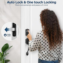 Load image into Gallery viewer, Keyless Entry Door Lock Handle Set, Smart Locks for Front Door Electronic Keypad Deadbolt with Lever Handle Custom User Codes Advanced Security & Easy Installation Aluminum Auto Lock