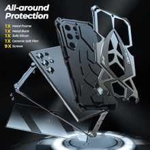 Load image into Gallery viewer, Lunivop Phone Case for Samsung Galaxy S25 Ultra Black | Metal, Hard, Cover Case, para Screw, with Camera Protection, Heavy Duty, metalicas, Military Grade