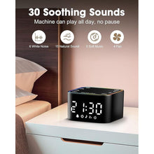 Load image into Gallery viewer, Alampan White Noise Sound Machine, Noise Machine with Alarm Clock for Sleeping, RGB Night Light, Digital Clock, Adults, for Bedside, Nightstand, with 30 Soothing Sounds Including Fan, Rain