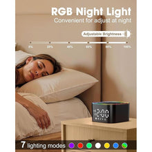 Load image into Gallery viewer, Alampan White Noise Sound Machine, Noise Machine with Alarm Clock for Sleeping, RGB Night Light, Digital Clock, Adults, for Bedside, Nightstand, with 30 Soothing Sounds Including Fan, Rain