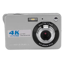 Load image into Gallery viewer, ZJchao 4K Digital Camera 48MP HD 2.7 Inch Screen 8X Zoom Autofocus Auto Beauty Anti Shake Travel Camera with Fill Light (Silver)