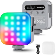 Load image into Gallery viewer, NEEWER Basic Magnetic RGB Video Light, 360° Full RGB Mini LED Camera Light CRI96+ 2500-9000K 18 Scenes 3 Cold Shoes & 1/4", 2000mAh Rechargeable Portable for Selfie/Tripod Photography Lighting, BL60C