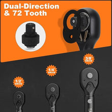 Load image into Gallery viewer, 1/4 3/8 1/2-inch Drive Click Torque Wrench, 3Pcs 4-20Ft.lb, 5-45Ft.lb, 15-165Ft.lb Torque Wrench Set with ±3% Accuracy, 72-Tooth, Dual-Direction for Bike, Motorcycle, Car Repair