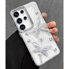 Load image into Gallery viewer, Toycamp for Samsung Galaxy S25 Ultra case Women - Cute Girly Girls Phone Cover for Samsung S25 Ultra Kawaii Aesthetic Pretty Unique Glitter Bling Sparkle Wave Design Funda para S25Ultra, Dragonfly