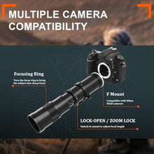 Load image into Gallery viewer, BENOISON Telephoto Lens for Nikon - F Lens 420-800mm for Nikon DSLR, Manual Focus MF Zoom Lens for Nikon D3500 D850 D7500 D5600 D3400 D500 D7200 D5500 D750 D810 D3300 D5300 D610 D7100 D5200 etc