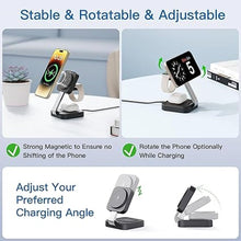 Load image into Gallery viewer, 2025 Magnetic Foldable 3-in-1 Charger, Wireless Charger Station, Travel for iPhone 16 15 14 13 12 Pro Max Plus, Charger Holder for Apple Watch Series and Air pod 4 3 2 Pro, Gift for Men/Women(Black)