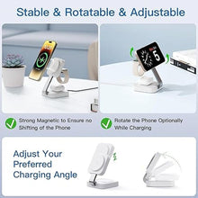 Load image into Gallery viewer, 2025 Magnetic Foldable 3-in-1 Charger, Wireless Charger Station, Travel for iPhone 16 15 14 13 12 Pro Max Plus, Charger Holder for Apple Watch Series and Air pod 4 3 2 Pro, Gift for Men/Women(White)