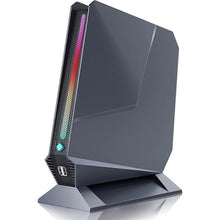 Load image into Gallery viewer, Mini PC, Intel I7-8750H (8C/16T up to 4.1GHz), GTX 1050 3GB Dual Graphics Gaming Mini Computer with RGB Lights, 16GB DDR4 512GB NVMe SSD, 2X HDMI + Type-C, 11AC Wi-Fi, Win 11 Pro