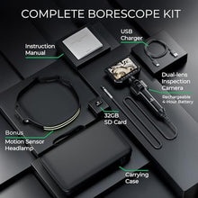 Load image into Gallery viewer, Articulating Borescope 360°, Dual Lens Inspection Camera with Light, 6mm Lens Snake Camera for Mechanic Inspections, and Plumbing, .24in Borescope Automotive, Industrial Endoscope, 5ft