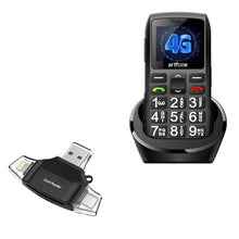 Load image into Gallery viewer, BoxWave Smart Gadget Compatible with artfone C1+ 4G - AllReader SD Card Reader, microSD Card Reader SD Compact USB - Jet Black