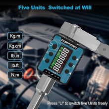 Load image into Gallery viewer, Digital Torque Wrench,DURFICST 1/2" Digital Torque Adapter with Backlight/Alarm, Electronic Torque Wrench Converter with ±2% Accuracy, Range 4-135 N.m,Buzzer and LED Indicator, for Automotive Repair.