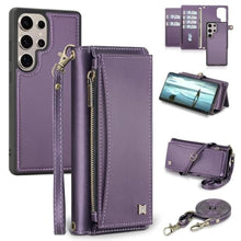 Load image into Gallery viewer, BLISLIAR for Samsung Galaxy S25 Ultra Wallet Case with Card Holder Crossbody Wallet Strap, RFID Blocking Magnetic PU Leather Shockproof Protective Cover Samsung Galaxy S25 Ultra Case 6.9 ,Purple