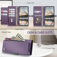 Load image into Gallery viewer, BLISLIAR for Samsung Galaxy S25 Ultra Wallet Case with Card Holder Crossbody Wallet Strap, RFID Blocking Magnetic PU Leather Shockproof Protective Cover Samsung Galaxy S25 Ultra Case 6.9 ,Purple