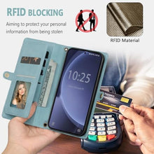 Load image into Gallery viewer, BLISLIAR for Samsung Galaxy S25 Wallet Case with Card Holder Crossbody Wallet Strap, RFID Blocking Magnetic PU Leather Shockproof Protective Cover Samsung Galaxy S25 Case 6.1 ,Blue