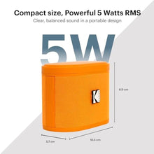 Load image into Gallery viewer, KODAK SOUNDBRIX Bluetooth Speaker with HD Sound Portable Wireless IPX4 Water Resistant Upto 5H Playtime V5.4 for Home Party Outdoor Beach Electronic Gadgets (Overload Orange, Double Speaker)