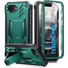 Load image into Gallery viewer, FNTCASE for iPhone 16e Phone Case: Military Grade Drop Proof Protection Mobile Cover with Kickstand | Matte Textured Rugged Shockproof TPU | Protective Sturdy iPhone16e Cases 2025 - Green