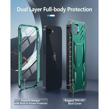 Load image into Gallery viewer, FNTCASE for iPhone 16e Phone Case: Military Grade Drop Proof Protection Mobile Cover with Kickstand | Matte Textured Rugged Shockproof TPU | Protective Sturdy iPhone16e Cases 2025 - Green