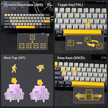 Load image into Gallery viewer, EPOMAKER Aula WIN60 HE 60% Wired Magnetic Keyboard with Adjustable Actuation, 8000 Hz Polling Rate, Hall Effect Switches, Hot-Swap, for FPS Games (Grey&Yellow)