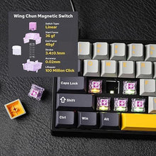 Load image into Gallery viewer, EPOMAKER Aula WIN60 HE 60% Wired Magnetic Keyboard with Adjustable Actuation, 8000 Hz Polling Rate, Hall Effect Switches, Hot-Swap, for FPS Games (Grey&Yellow)