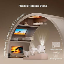 Load image into Gallery viewer, BOOM mini Google TV 4K Supported Smart Projector with WiFi and Bluetooth, Outdoor & Home Movie Projector with 20W Speakers DoIby Audio, Real-Time Focus & Keystone, 500 ANSI Lumens, Off-white