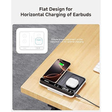 Load image into Gallery viewer, Dual Wireless Charger Stand, SwanScout 504, Foldable Wireless Charging Station Pad for iPhone 16/15/14 Series, Samsung S25/S24/S23, Pixel, Android Phones, AirPods/Galaxy Buds, Adapter Included