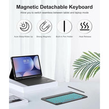 Load image into Gallery viewer, Backlit Keyboard Case for Samsung Tab S10 Ultra/S9 Ultra/S8 Ultra 14.6in, Detachable Keypad for Galaxy S10 Ultra Tab Case Smart Cover Folio with Pen Slot, 7-Colors Backlight, Slim and Portable, Black