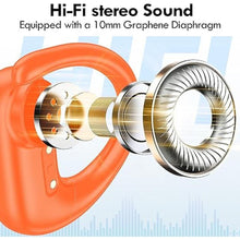 Load image into Gallery viewer, kurdene Wireless Earbuds Bluetooth Headphones Sport,Over Ear Buds with Deep Bass Sound,60Hrs Playtime Earphones Redesigned Comfort Fit with Earhooks for Running,Meeting,Workout-Orange