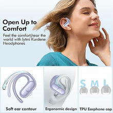 Load image into Gallery viewer, kurdene Wireless Earbuds Bluetooth Headphones Sport,Over Ear Buds with Deep Bass Sound,60Hrs Playtime Earphones Redesigned Comfort Fit with Earhooks for Running,Meeting,Workout-Purple