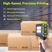 Load image into Gallery viewer, 12.7mm/0.5 Inch Handheld Inkjet Printer 16-Hour Continuous Printing, 5-Wheel Support for Expiry Date, Batch Number, Lot Code, Barcode, QR Code and Logo on Diverse Materials