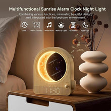Load image into Gallery viewer, Sunrise Alarm Clocks for Bedrooms, Stepless Dimmable Moon Lamp Dual Alarm Clock Wake Up Light with Sunrise Simulation 30/60/90min Timer with 10 Natural Sounds Sleep Aid, Night Light for Kids