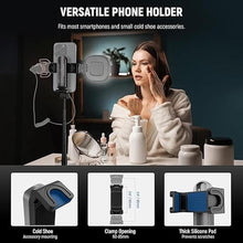 Load image into Gallery viewer, NEEWER Selfie Stick with Detachable Bluetooth Remote Shutter, Lightweight Foldable Travel Tripod for iPhone, 360° Phone Holder Cold Shoe for YouTube/TikTok Vlogs Live Streaming Photography, Black, P15