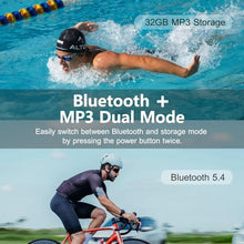 Load image into Gallery viewer, Dnniakm Swimming Headphones,Bone Conduction Headphones Bluetooth 5.4,IPX8 Waterproof,32G Memory Sports Headphone,Underwater Headphone with MP3-Player for Swim,Open Earphones for Swimming (Black X20)
