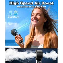 Load image into Gallery viewer, Portable Handheld Turbo Fan with LED Display - Turbocharged 32ft Cooling, Long-lasting 5 Speeds 4oz Lightweight, USB Rechargeable Mini Personal Hand Held Fan Gift for Women Men Travel, Office, Makeup