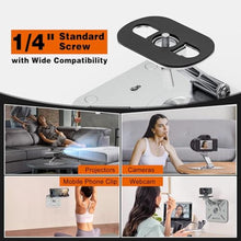 Load image into Gallery viewer, BAISHUN 3-in-1 Projector Stand – Desk, Wall and Ceiling Mount with 1/4-Inch Thread, Foldable, Easy Setup, Height Adjustable and 360-degree Rotation Compatible with Most Projectors for Home, Office
