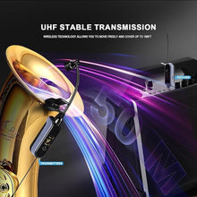 Load image into Gallery viewer, BOMGE UHF Wireless Instruments Microphone,Saxophone Microphone,Wireless Receiver and Transmitter,160ft Range,Plug and Play,Great for Trumpets, Clarinet, Cello, Active PA Systems (WTU-08A)