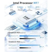 Load image into Gallery viewer, ACEMAGIC Vista V1 Mini PC 11 Pro, ?ntel Alder Lake N97(Beat N100/N200,up to 3.60GHz), 16GB DDR4 1TB SSD Mini Office Desktop PC, Support 4K@60Hz Display/5G WiFi/Bluetooth/USB3.2