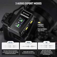 Load image into Gallery viewer, NEEWER CM28 PRO Wireless Lavalier Lapel Microphone System with Charging Case 48KHz 16 Bit Uncompressed Audio Noise Canceling 4GB Storage 9Hrs Recording Compatible with iPhone iPad Android Camera PC